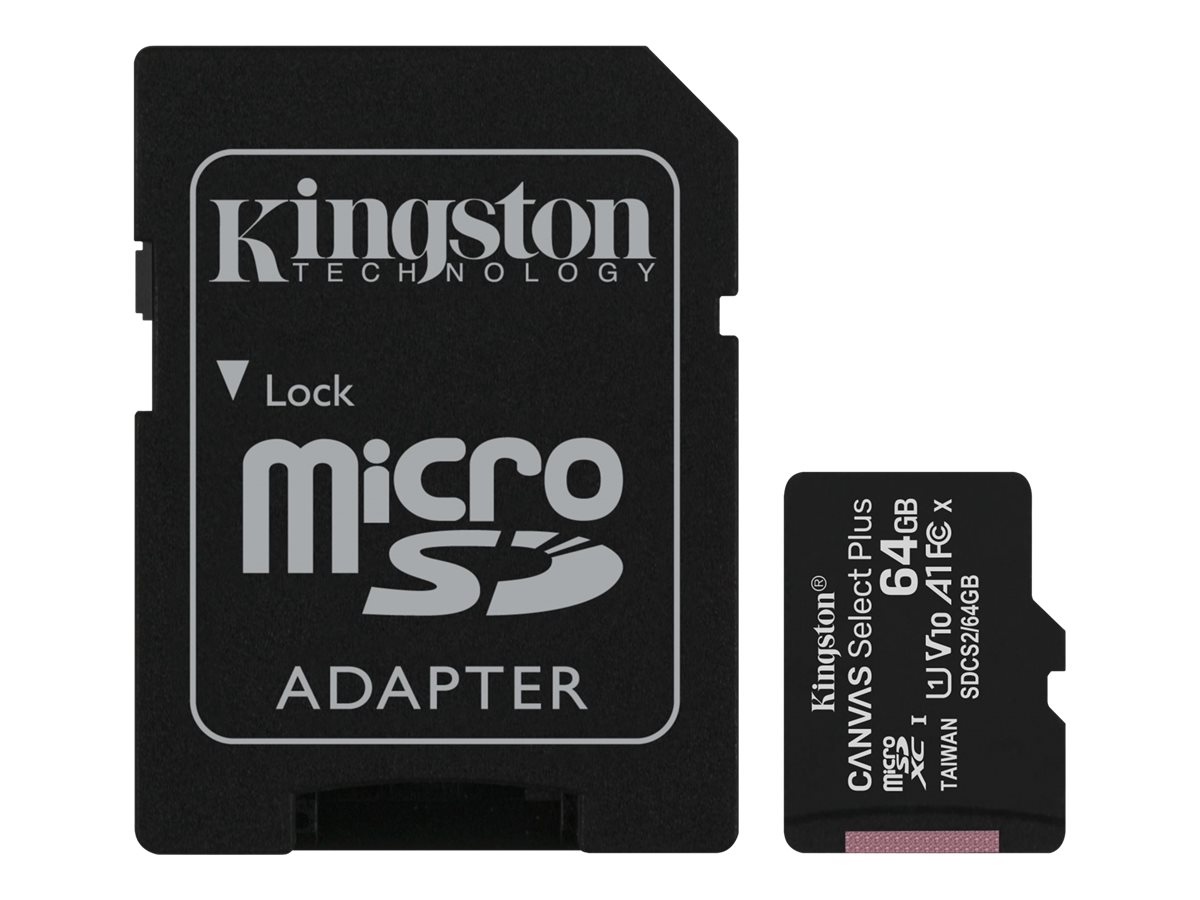 Kingston Canvas Select Plus - Tarjeta de memoria flash (adaptador microSDXC a SD Incluido)